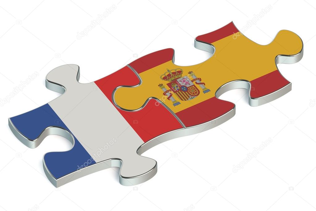 Spain and France puzzles from flags
