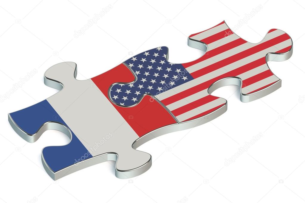 USA and France puzzles from flags