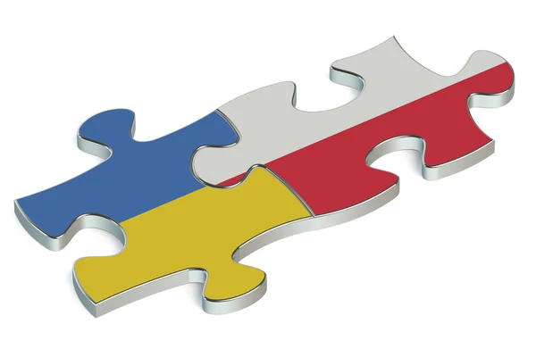 Польша и Украина загадки с флагами — стоковое фото