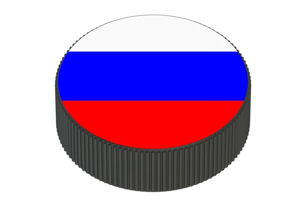 Шайба с флагом России — стоковое фото