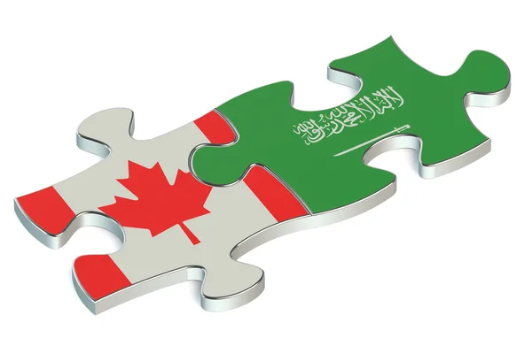 Саудовская Аравия и Канада головоломки с флагов — стоковое фото