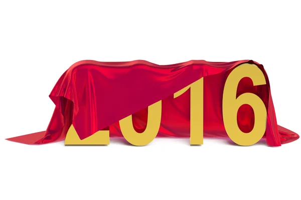 2016 concept with red fabric — Stock Photo, Image