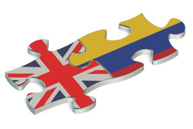Bayrakları dan Kolombiya ve Büyük Britanya'nın bulmacalar