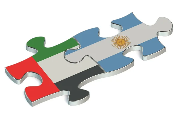 Argentina y Emiratos Árabes Unidos rompecabezas de banderas — Foto de Stock