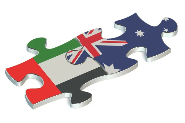Australia i Zjednoczone Emiraty Arabskie zagadki z flagi — Zdjęcie stockowe