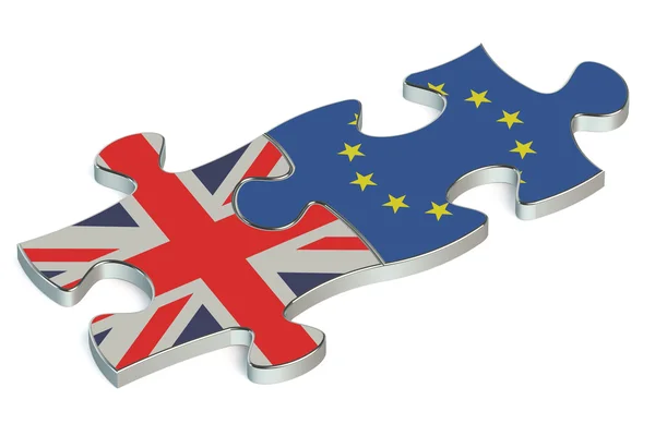 Grande-Bretagne et l'UE puzzles de drapeaux — Photo