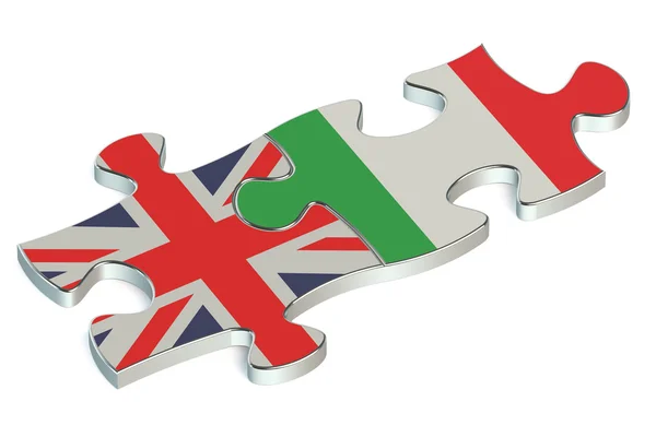 Італії та Великої Британії головоломок з прапорами — стокове фото