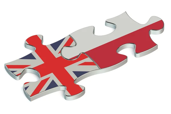 Poland and Great Britain puzzles from flags — Stock Photo, Image