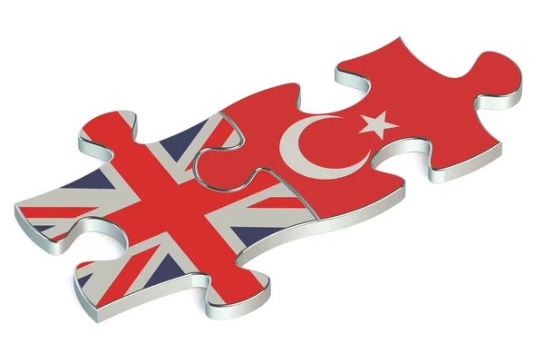 Турция и Великобритания головоломки с флагов — стоковое фото