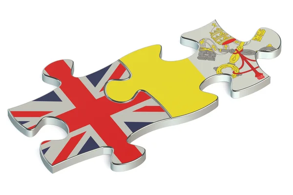 Пазлы Ватикана и Великобритании с флагами — стоковое фото