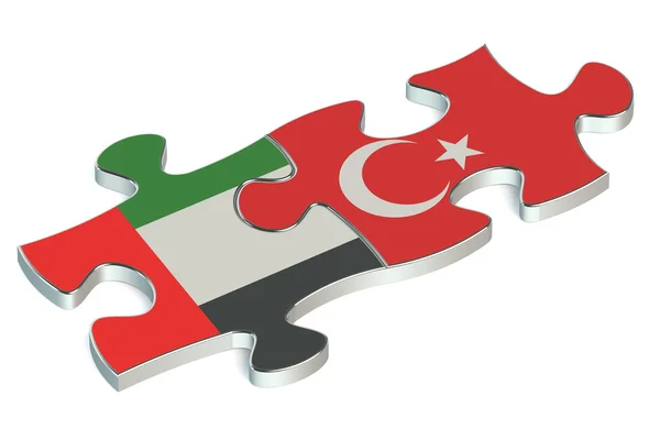 Turkey and United Arab Emirates puzzles from flags — Stock Photo, Image