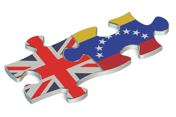 Venezuela y Gran Bretaña rompecabezas de banderas —  Fotos de Stock