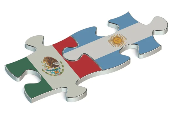 Argentina e México puzzles de bandeiras — Fotografia de Stock