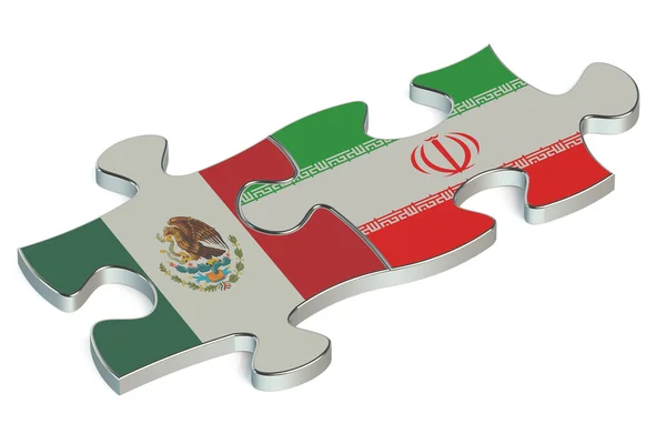 Iran och Mexiko pussel från flaggor — Stockfoto