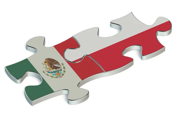 Polônia e México puzzles de bandeiras — Fotografia de Stock