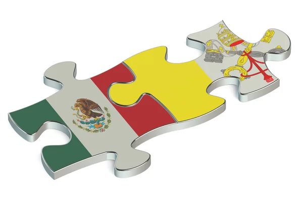 Vaticano y México rompecabezas de banderas —  Fotos de Stock