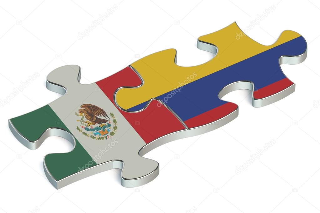 Colombia and Mexico puzzles from flags