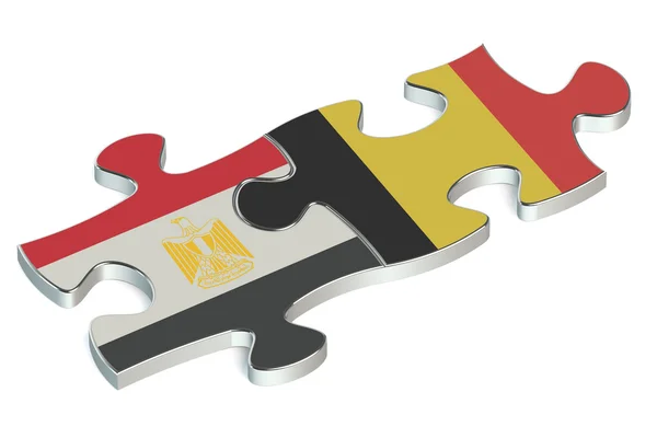 Belgien och Egypten pussel från flaggor — Stockfoto