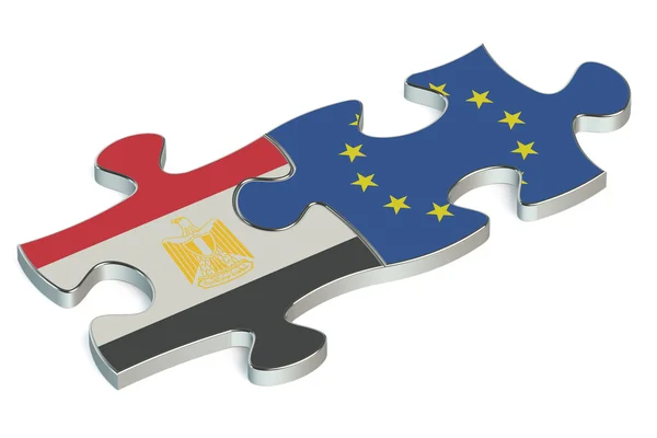 Egipto y la UE rompecabezas de banderas —  Fotos de Stock