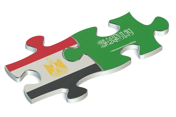 Arabia Saudita ed Egitto puzzle da bandiere — Foto Stock