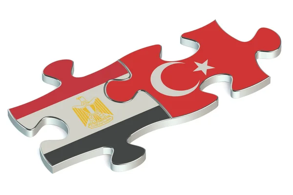 Turchia ed Egitto puzzle da bandiere — Foto Stock