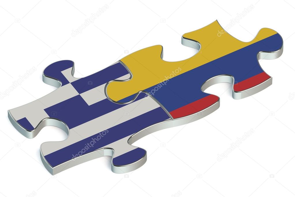 Colombia and Greece puzzles from flags