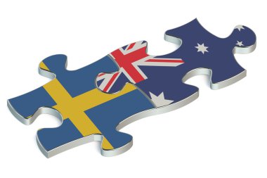 Avustralya ve İsveç bulmacalar bayraklar