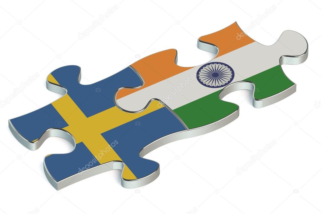 India and Sweden puzzles from flags