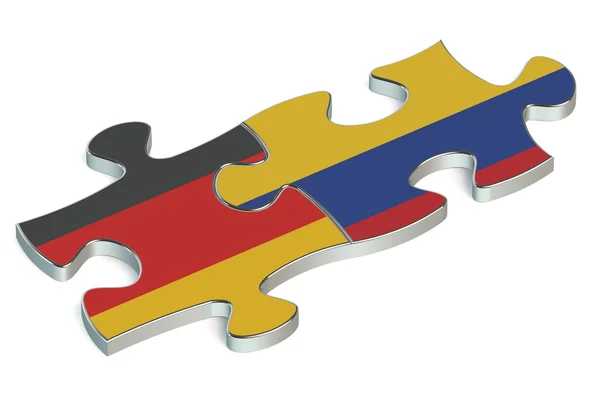 Colombia y Alemania rompecabezas de banderas — Foto de Stock
