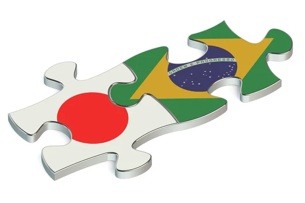 Brasil y Japón rompecabezas de banderas —  Fotos de Stock