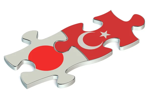 플래그에서 터키와 일본 퍼즐 — 스톡 사진