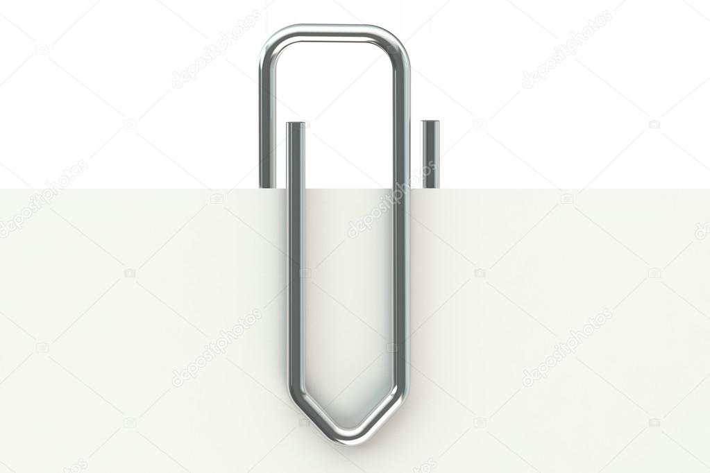 Metal paperclip and paper