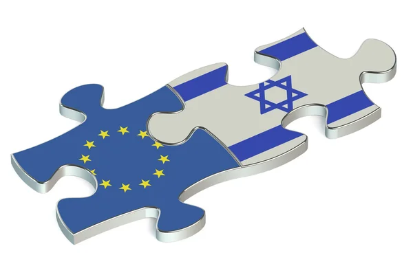 Israel y la UE rompecabezas de banderas —  Fotos de Stock