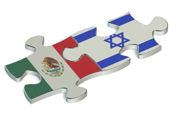 Quebra-cabeças de Israel e México de bandeiras — Fotografia de Stock