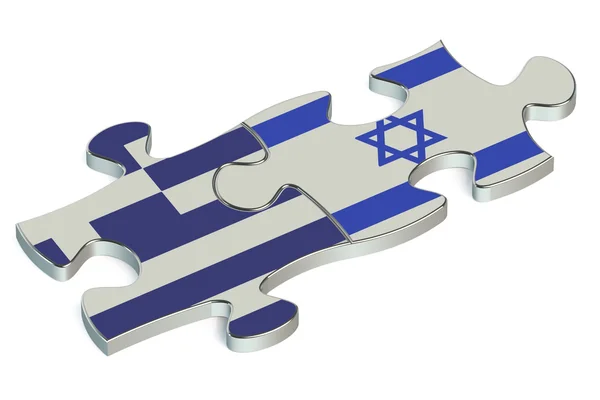 Izrael és Görögország rejtvények, zászlók — Stock Fotó