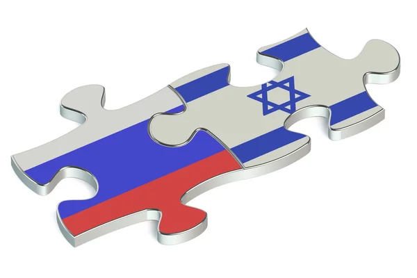 Israel and Russia puzzles from flags — Stock Photo, Image