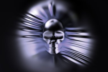 insan kafatası kumaş ile basarak