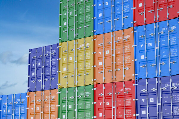 cargo containers isolated