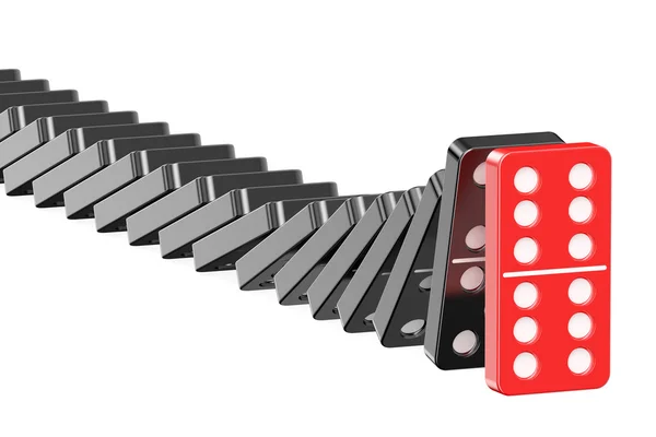 Domino, leader koncepció — Stock Fotó