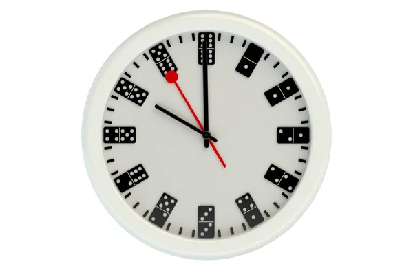 Relógio de parede com mostrador de dominós — Fotografia de Stock