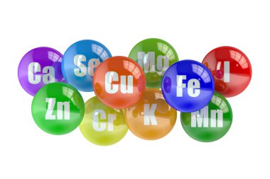 Sağlıklı yaşam konsepti, mineral unsurları ayarla