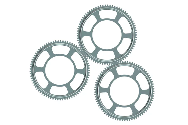 Сталеві gearwheels ізольовані — стокове фото