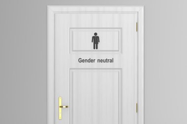 toilet door for gender neutral clipart