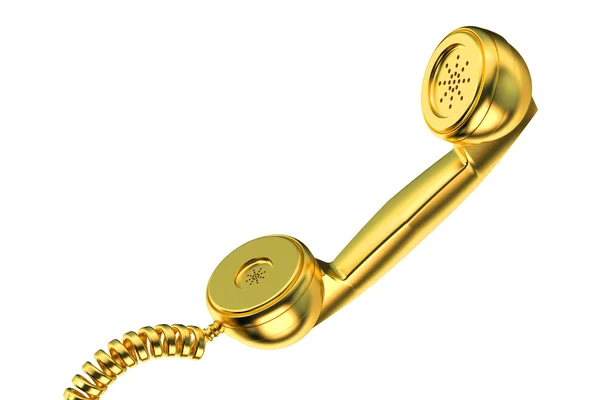 Golden phone handset — Stock Photo, Image