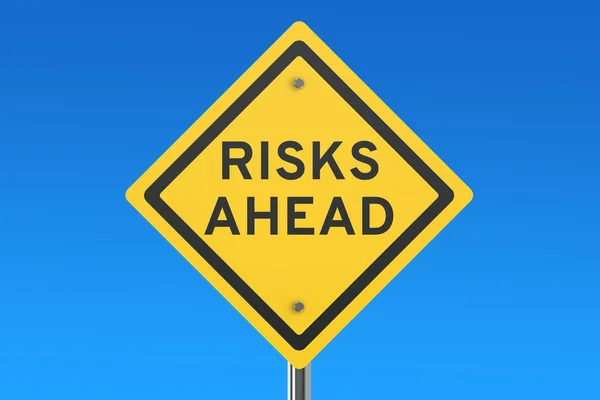 Risico's vooruit verkeersbord — Stockfoto