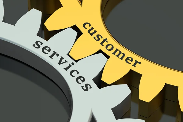 Customer Services-concept op de tandwielen — Stockfoto