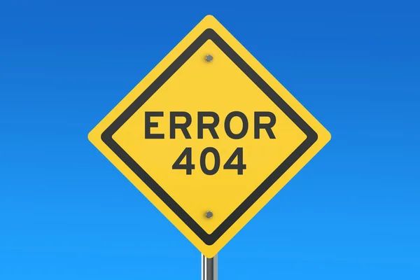 Concepto de error 404 en la señal de tráfico —  Fotos de Stock
