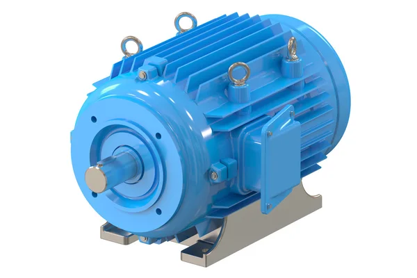 Blauwe industriële elektrische motor — Stockfoto