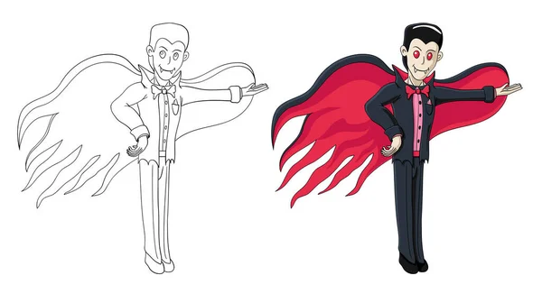 Kont Drakula seni de davet ediyor. Renklendirme için bir taslak içerir. EPS 10