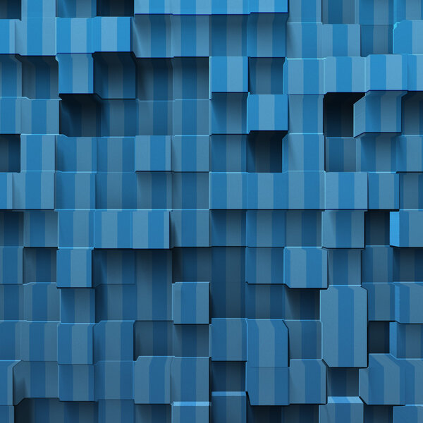 3d blue cubes background